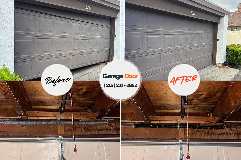 Before and after: garage door repair Kualapuu, HI